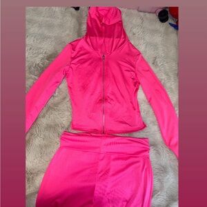 Hot Pink Zip Hoodie & pants track set